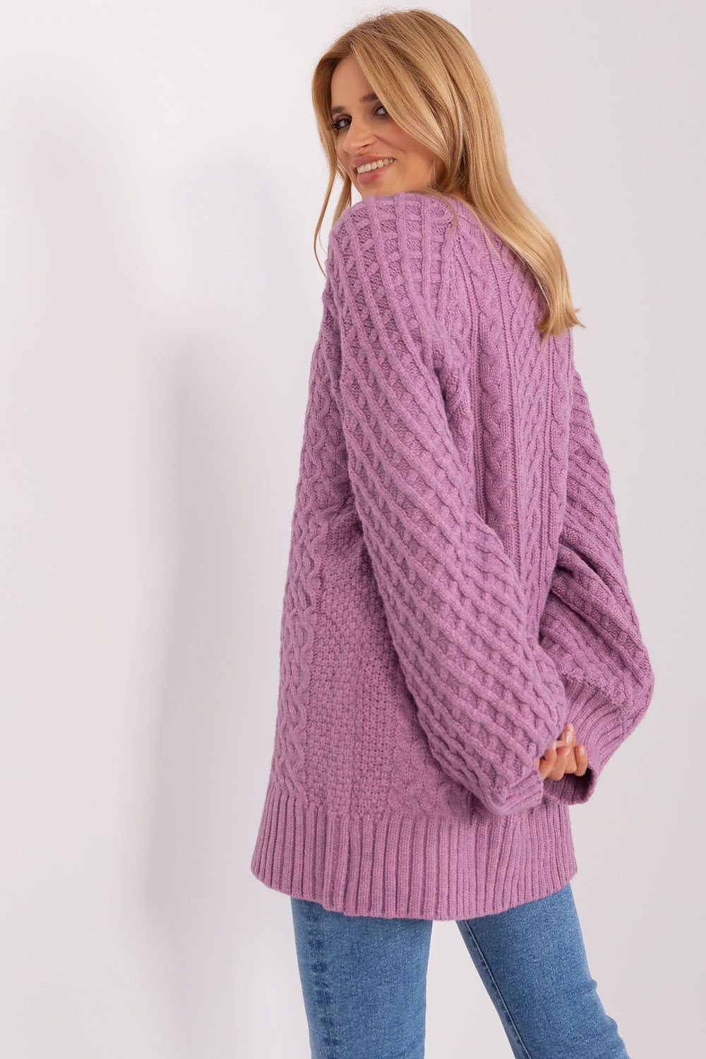 SHIRLYN Oversized Long Sweater - Variegated Texture & Comfort