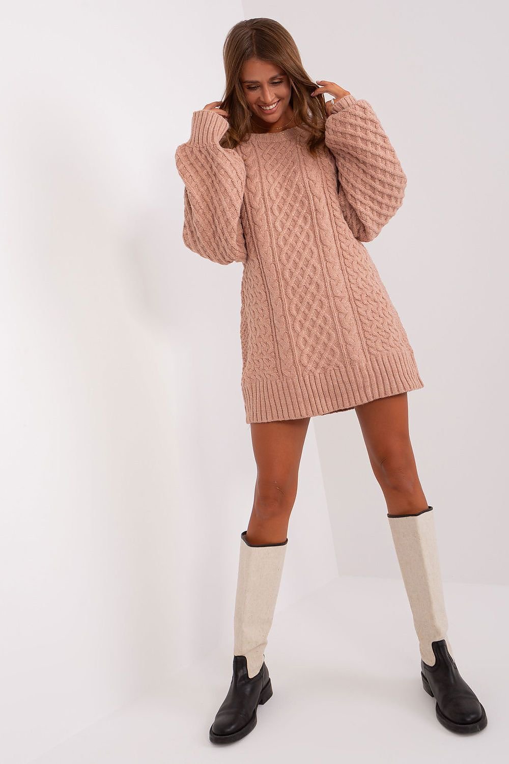 SHIRLYN Oversized Long Sweater - Variegated Texture & Comfort