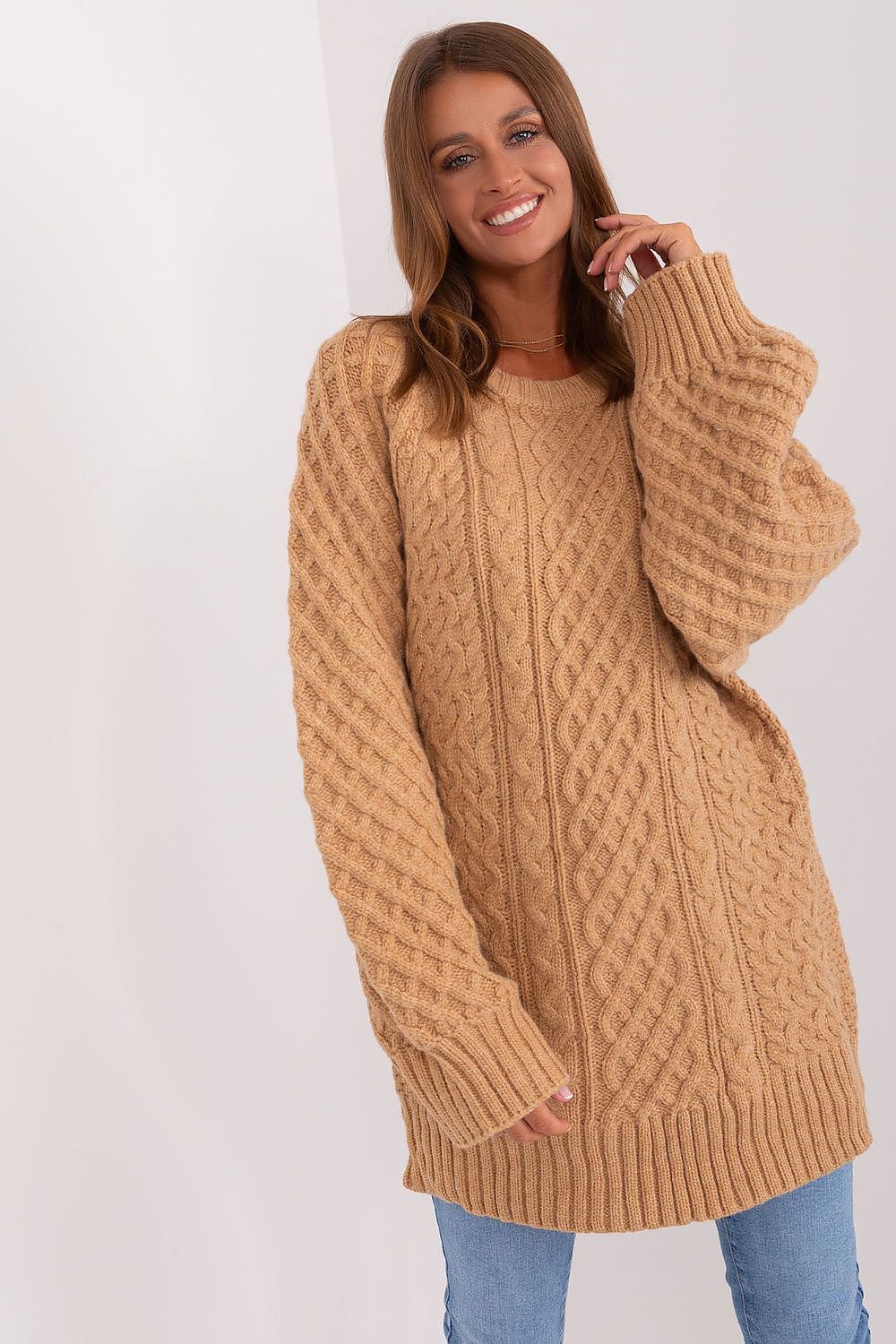 SHIRLYN Oversized Long Sweater - Variegated Texture & Comfort