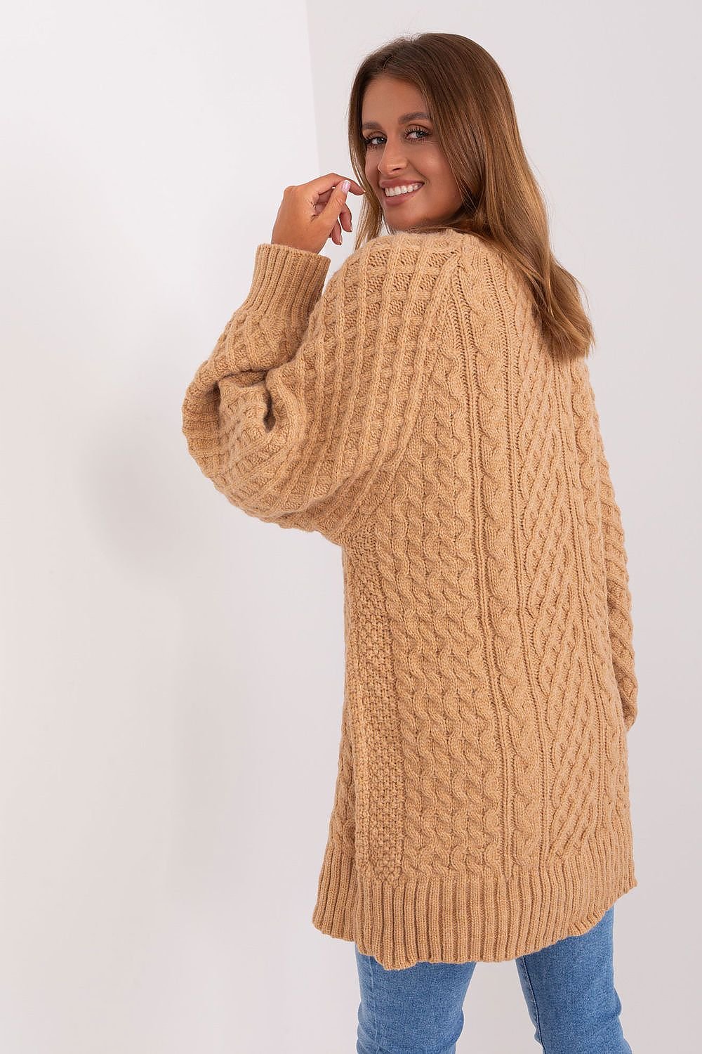 SHIRLYN Oversized Long Sweater - Variegated Texture & Comfort