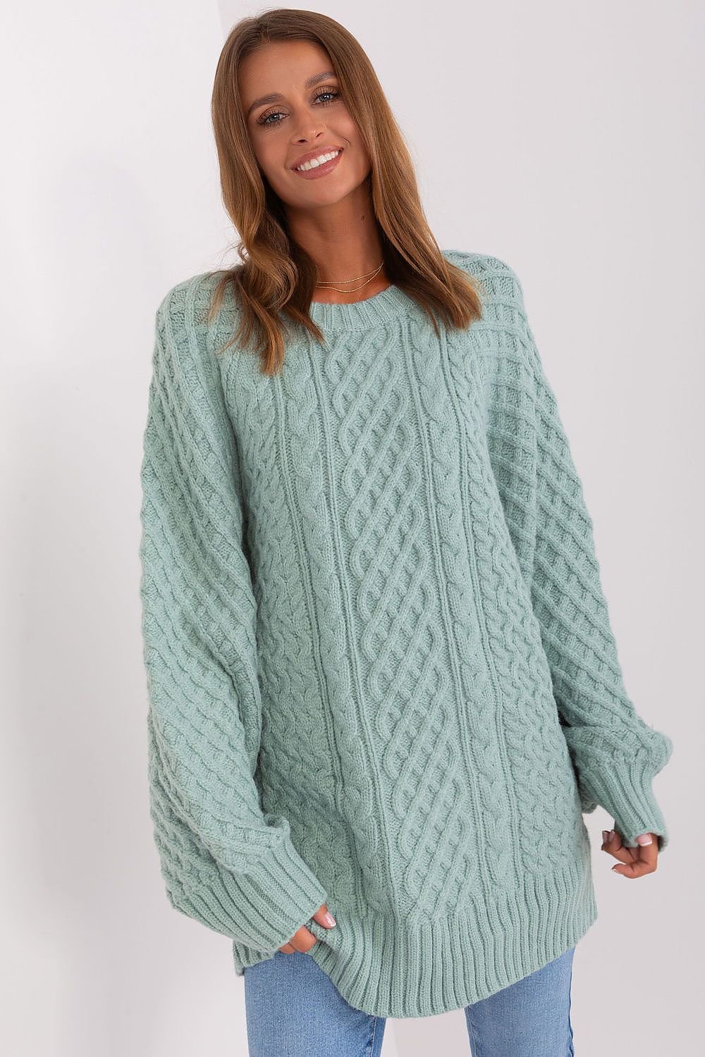 SHIRLYN Oversized Long Sweater - Variegated Texture & Comfort