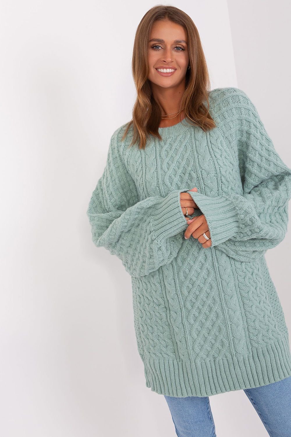 SHIRLYN Oversized Long Sweater - Variegated Texture & Comfort