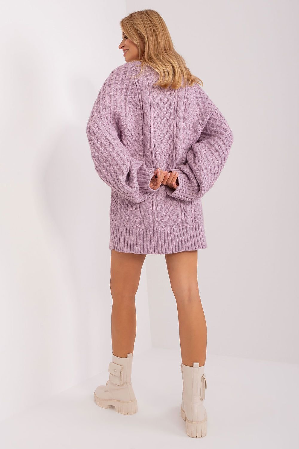 SHIRLYN Oversized Long Sweater - Variegated Texture & Comfort