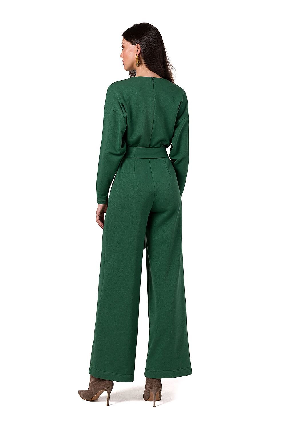 SHIRLYN Knit Jumpsuit - Belt & V Neckline