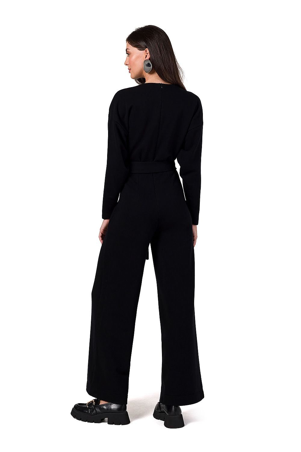 SHIRLYN Knit Jumpsuit - Belt & V Neckline