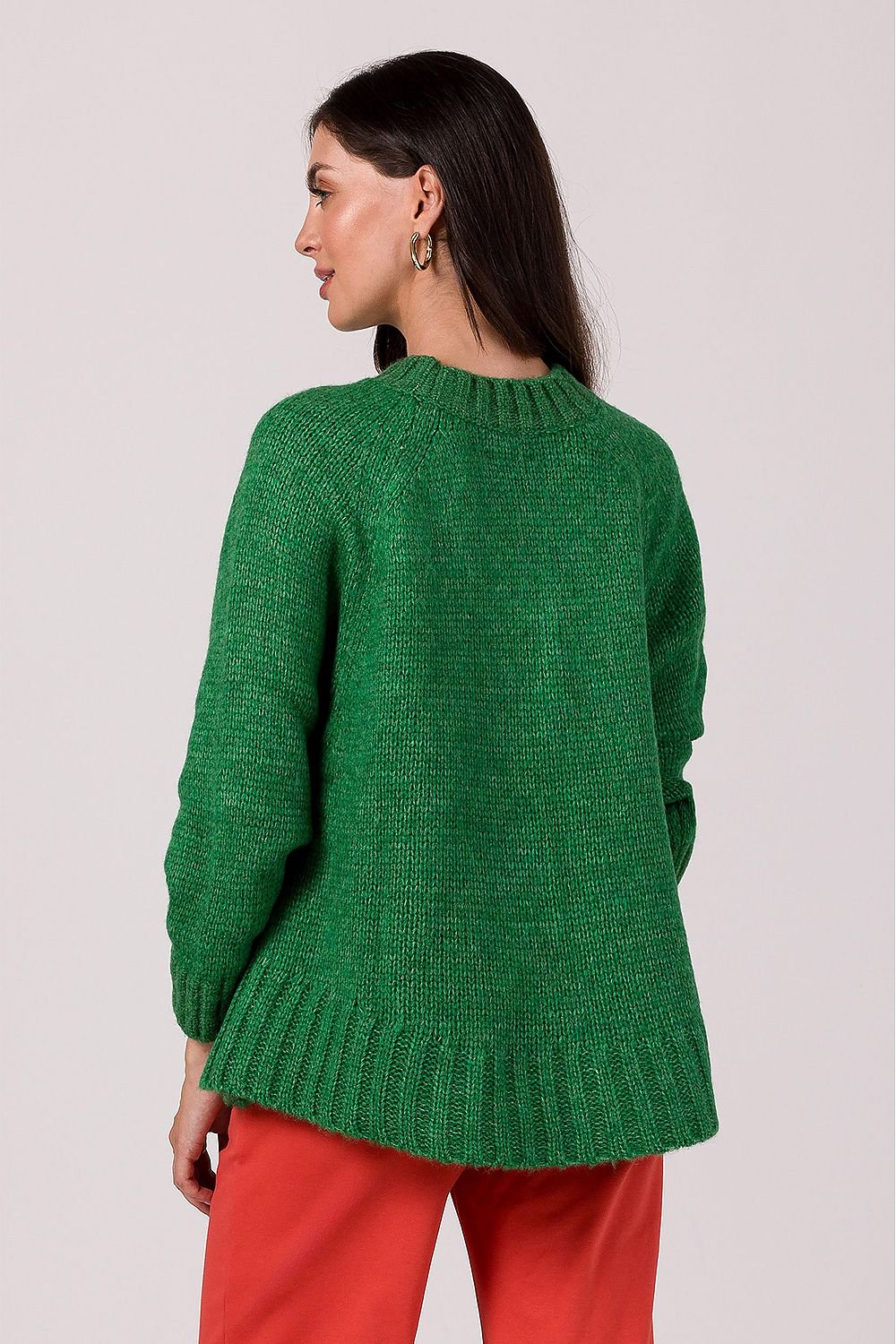 SHIRLYN Loose Women's Sweater - Wide Sleeves & Ribbed Yarn