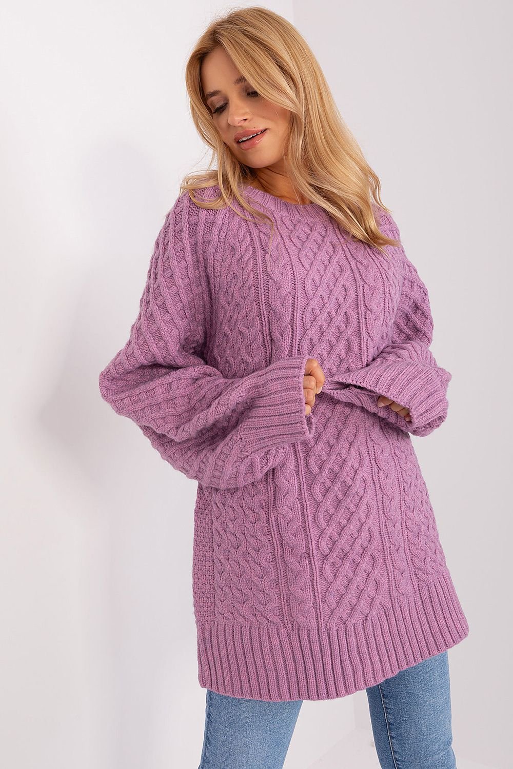 SHIRLYN Oversized Long Sweater - Variegated Texture & Comfort