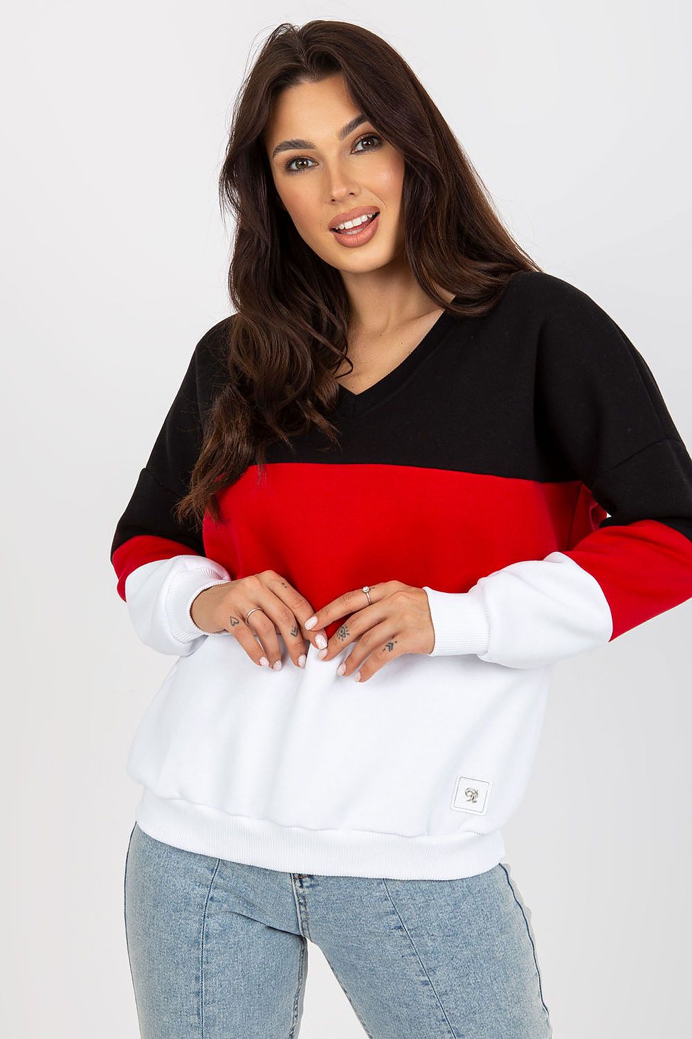 SHIRLYN Colorful V-Neck Sweatshirt - Versatile & Comfortable