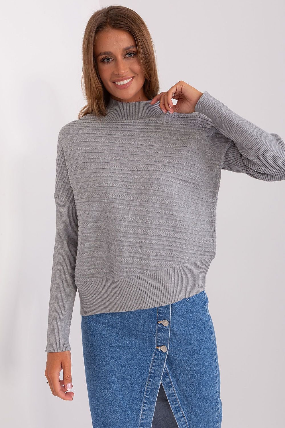 SHIRLYN Variegated Texture Sweater - Comfortable & Warm