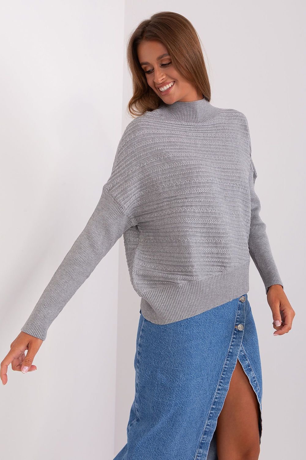 SHIRLYN Variegated Texture Sweater - Comfortable & Warm