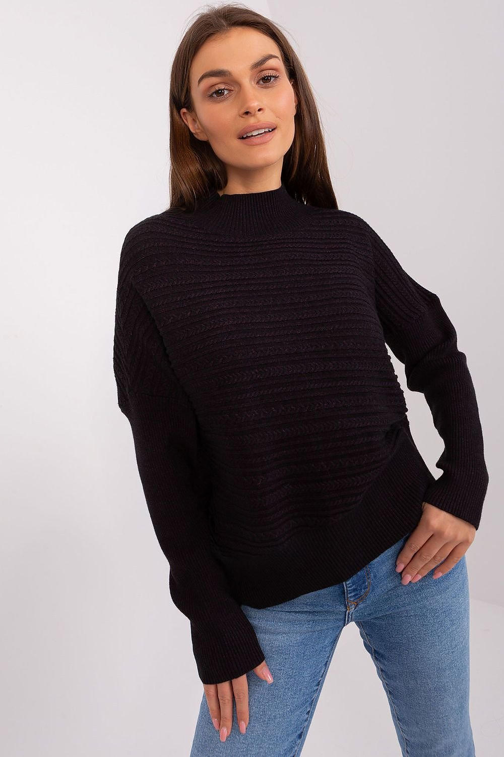 SHIRLYN Variegated Texture Sweater - Comfortable & Warm