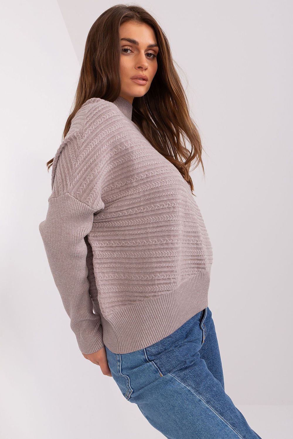 SHIRLYN Variegated Texture Sweater - Comfortable & Warm