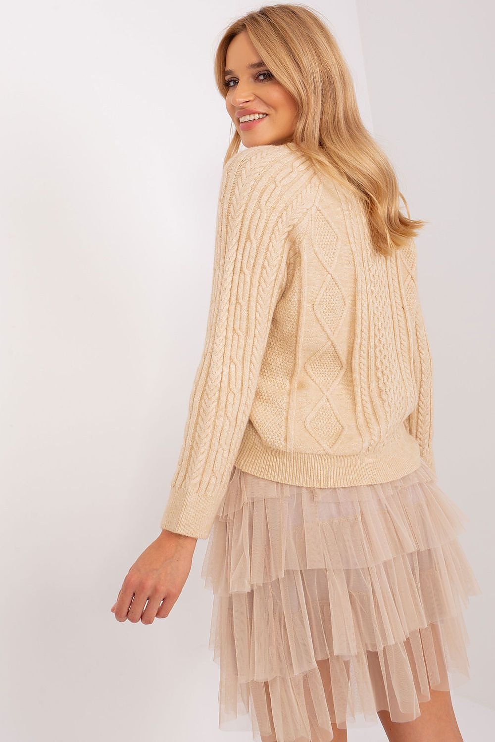 SHIRLYN Everyday Wear Sweater - Variegated Texture & Versatile Style