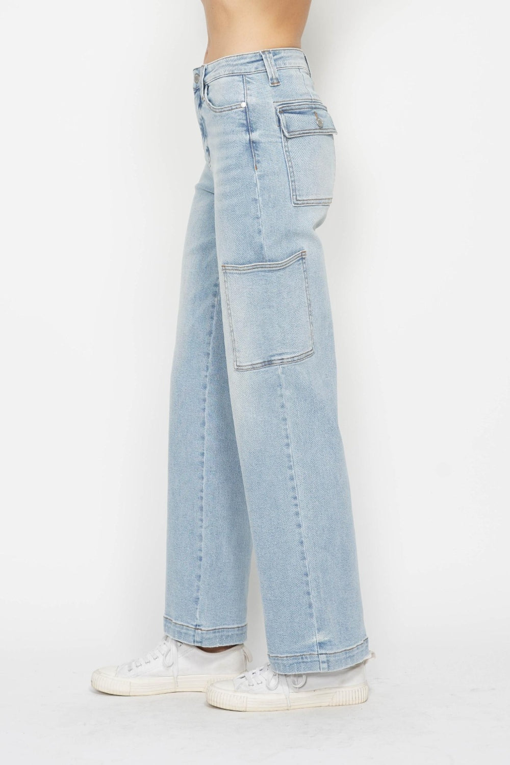 SHIRLYN Full Size High Waist Straight Cargo Jeans