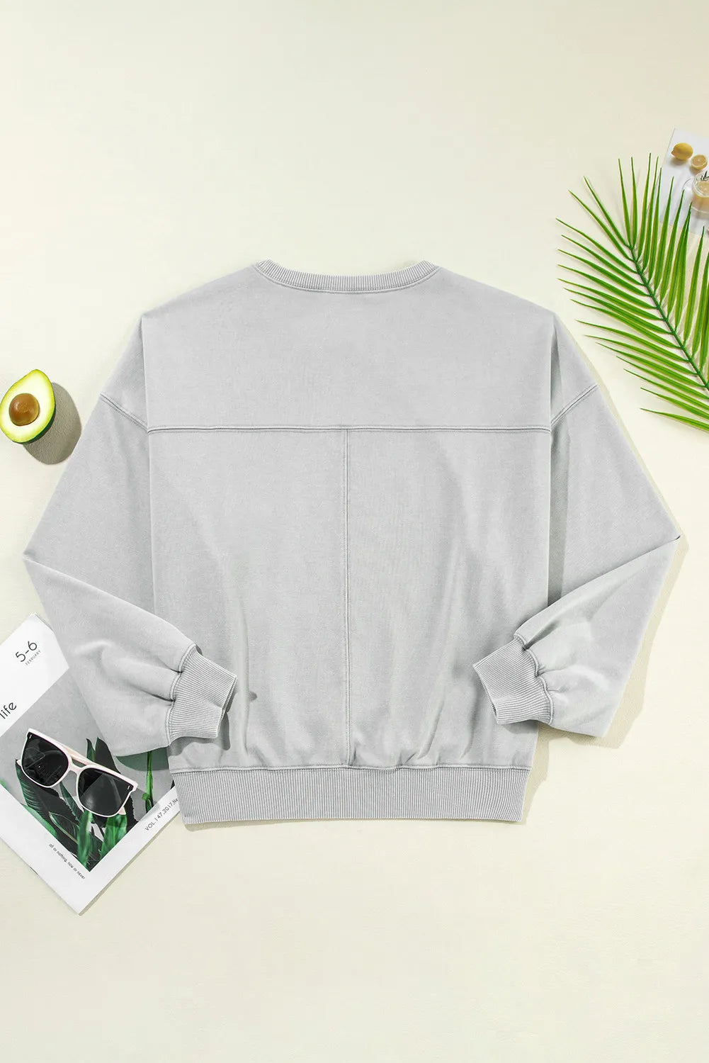 SHIRLYN Round Neck Long Sleeve Sweatshirt