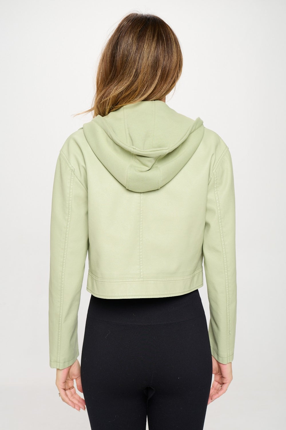 SHIRLYN.CO LA Snap Down Cropped Hooded Jacket