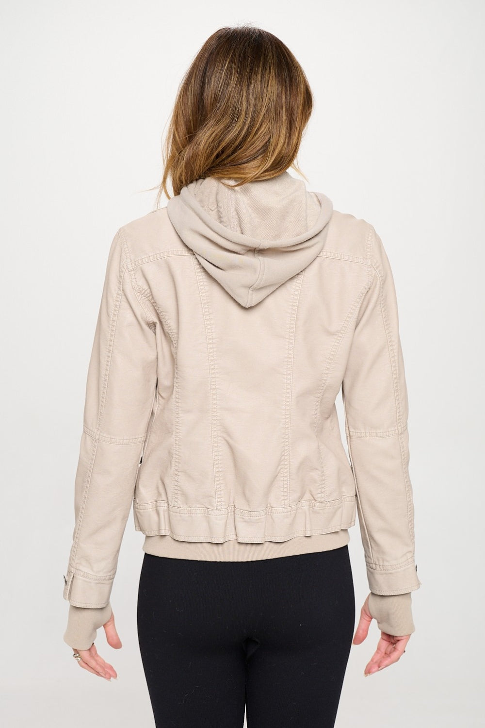 SHIRLYN.CO LA Double Zip Hooded Long Sleeve Jacket