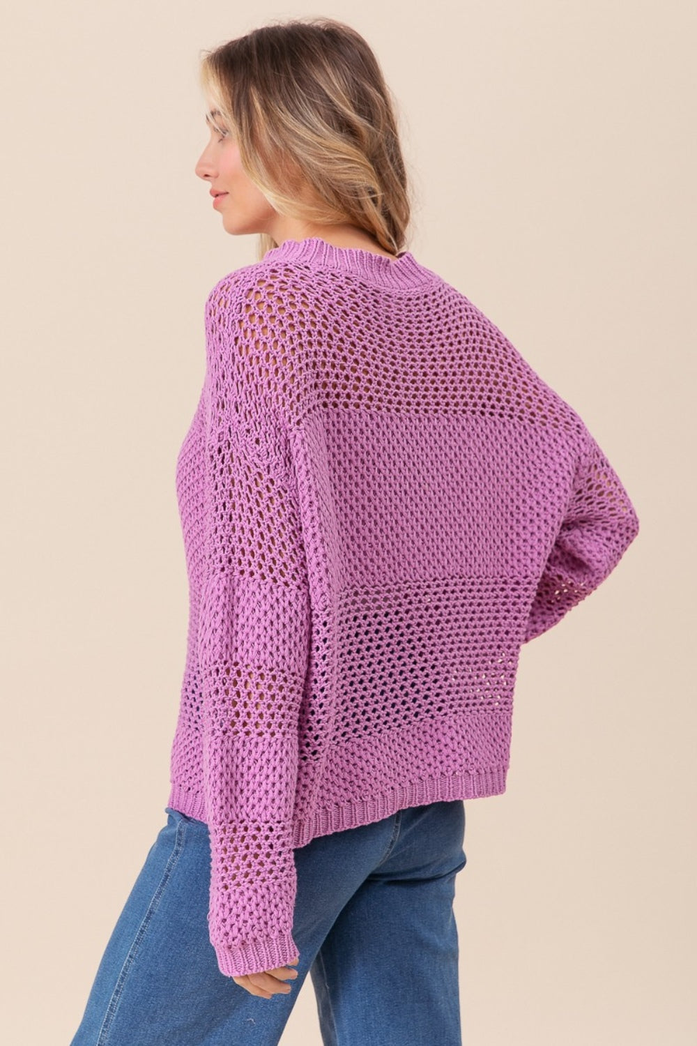 SHIRLYN penwork Long Sleeve Knit Top