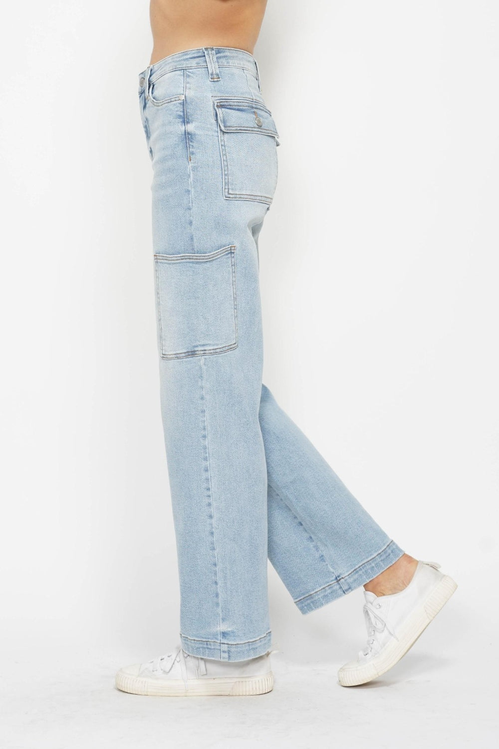 SHIRLYN Full Size High Waist Straight Cargo Jeans
