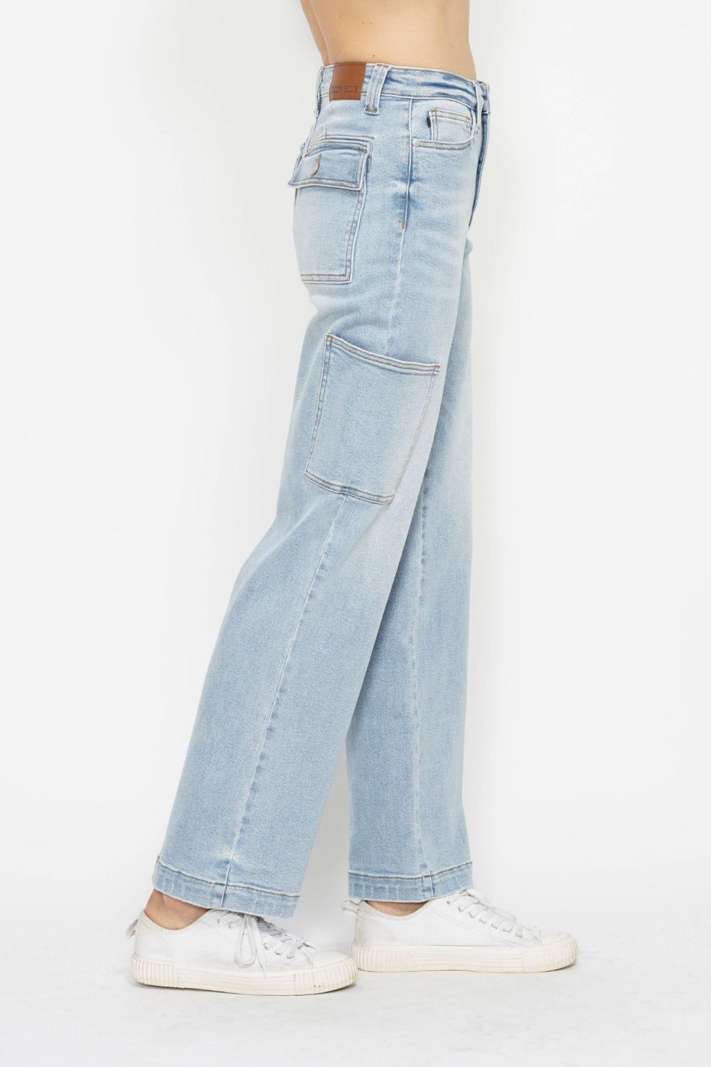 SHIRLYN Full Size High Waist Straight Cargo Jeans