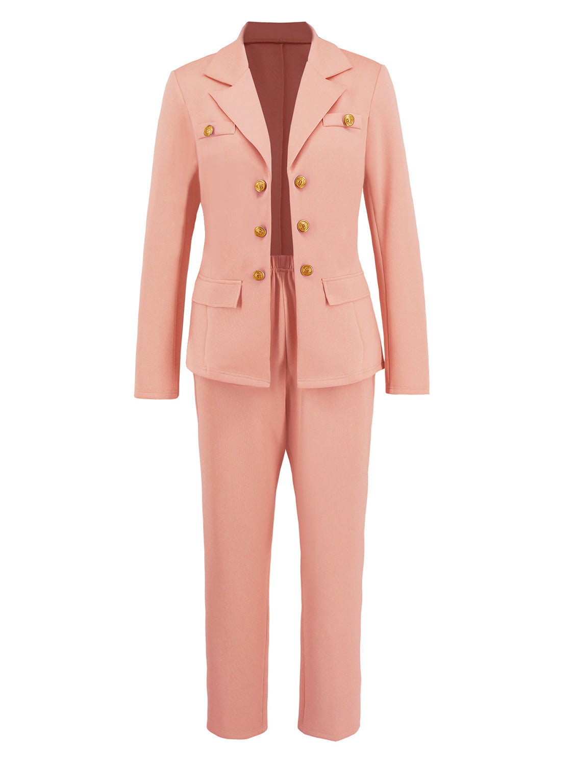 SHIRLYN Collar Long Sleeve Blazer and Pants Set