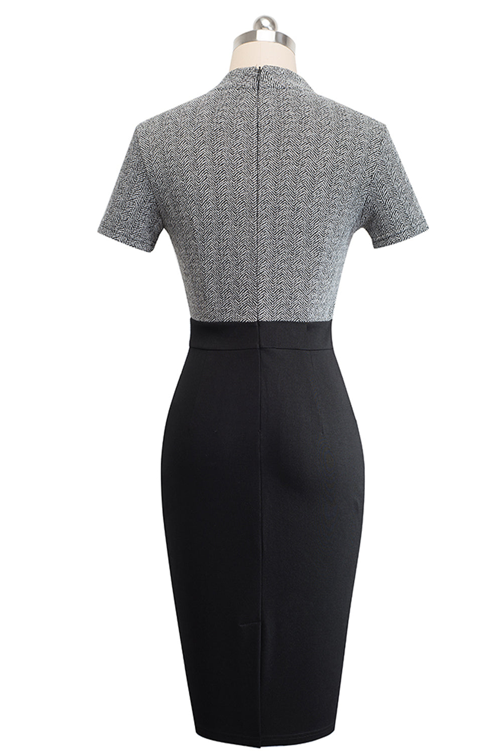 Editor's Choice: Shirlyn's Classic Elegance: Round Neck Short Sleeve Pencil Dress