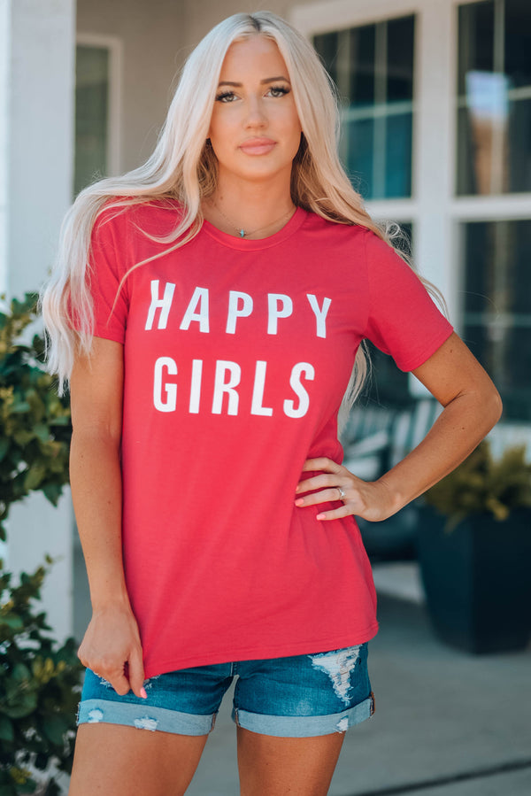HAPPY GIRLS Short Sleeve Tee Shirt - SHIRLYN.CO