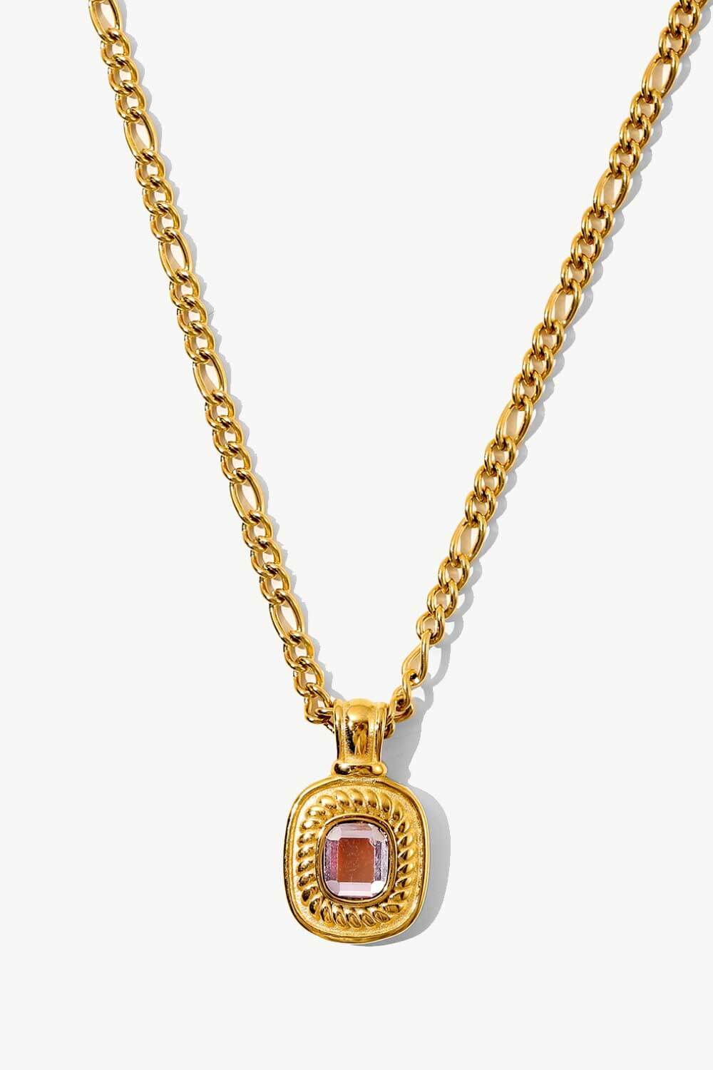 18K Gold Plated Inlaid Rhinestone Pendant Necklace - SHIRLYN.CO