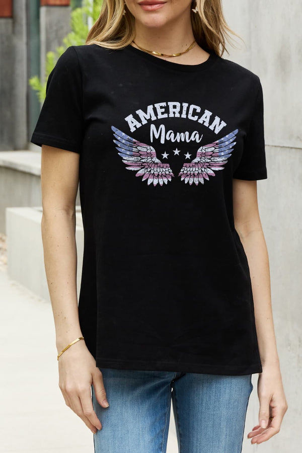 Simply Love AMERICAN MAMA Graphic Cotton Tee - SHIRLYN.CO