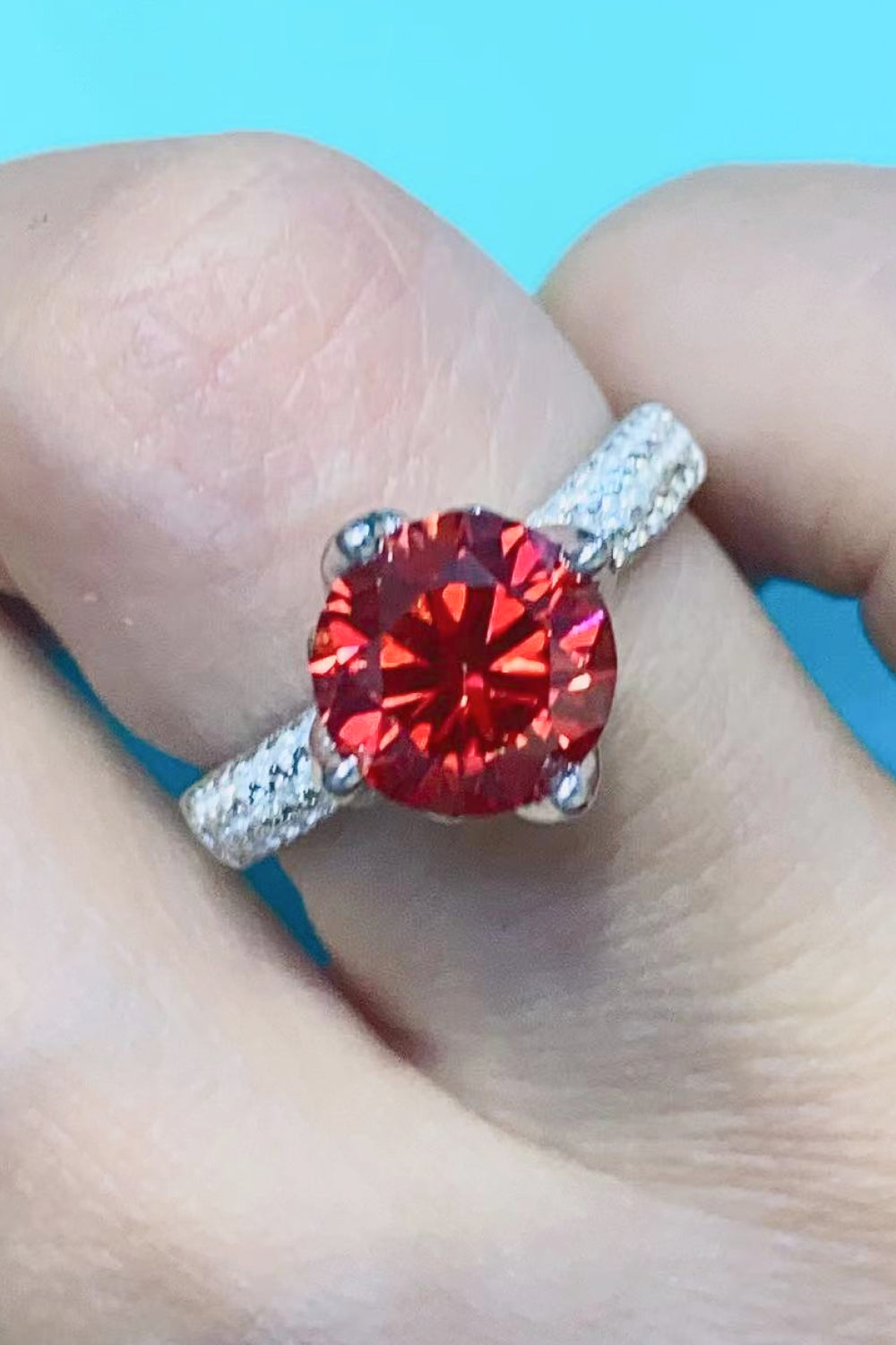 2 Carat Moissanite Ring in Phoenix Fire - SHIRLYN.CO