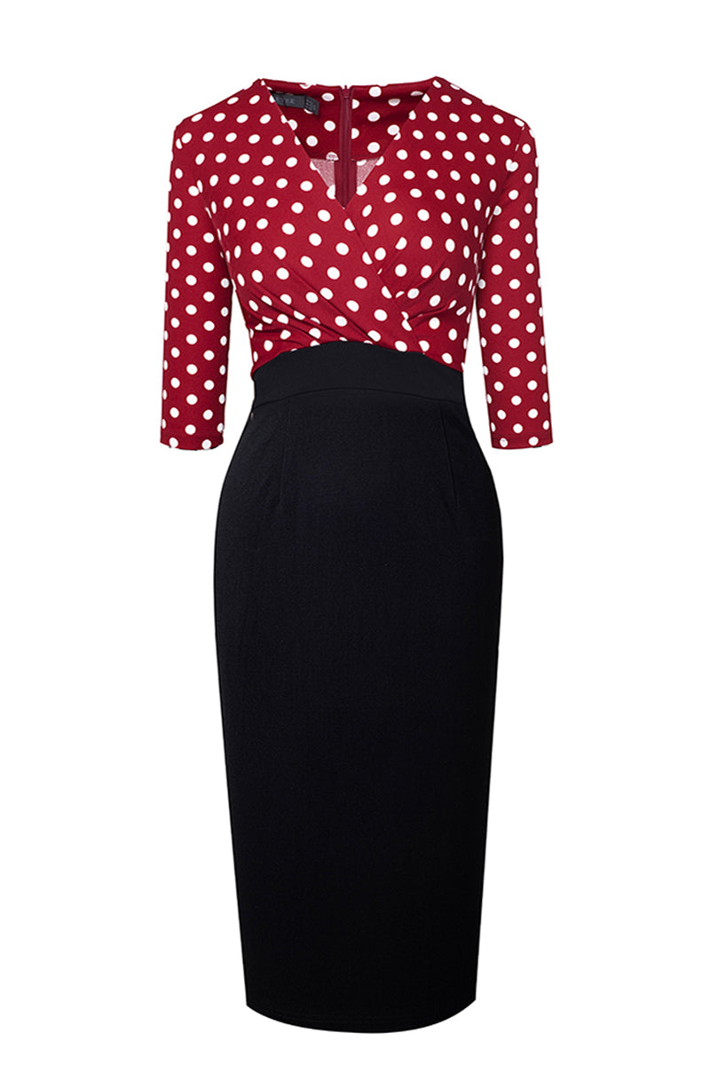 Editor's Choice: Shirlyn's Polka Dot Perfection: Surplice Neck Pencil Dress