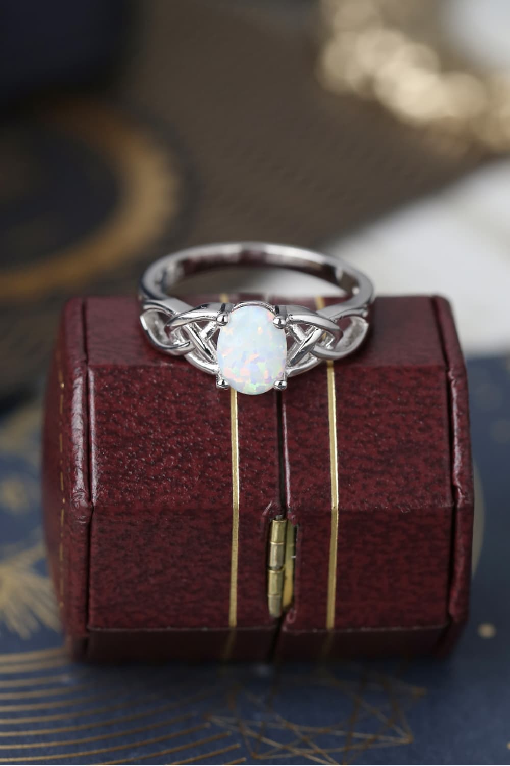 Crisscross 4-Prong Opal Ring - SHIRLYN.CO