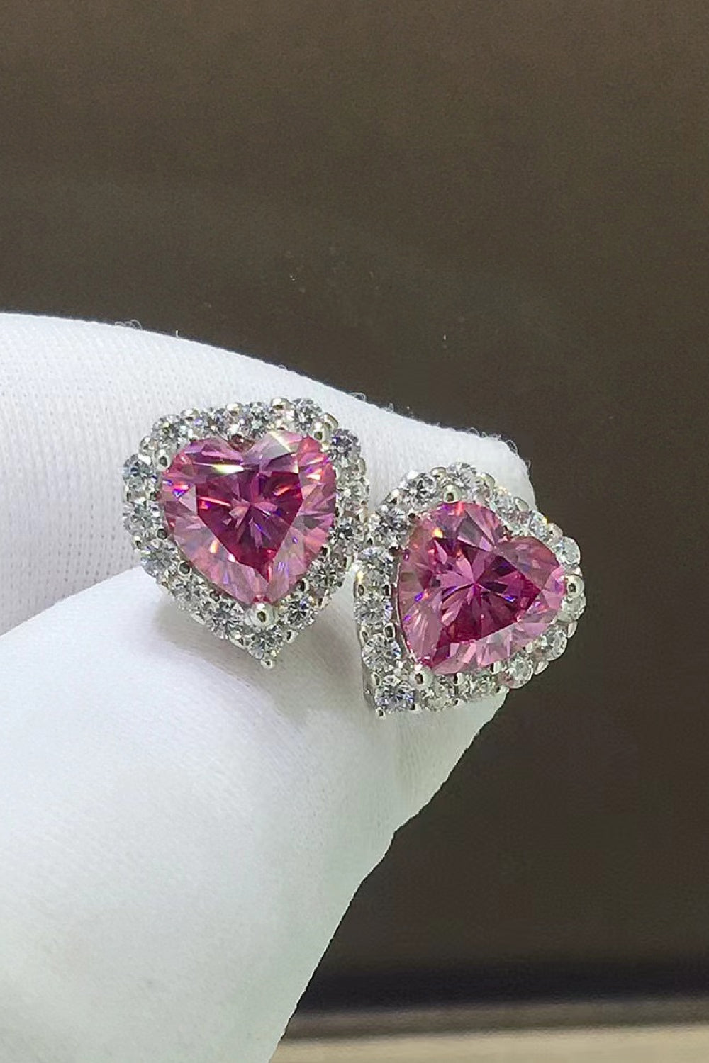 2 Carat Moissanite Heart-Shaped Earrings - SHIRLYN.CO