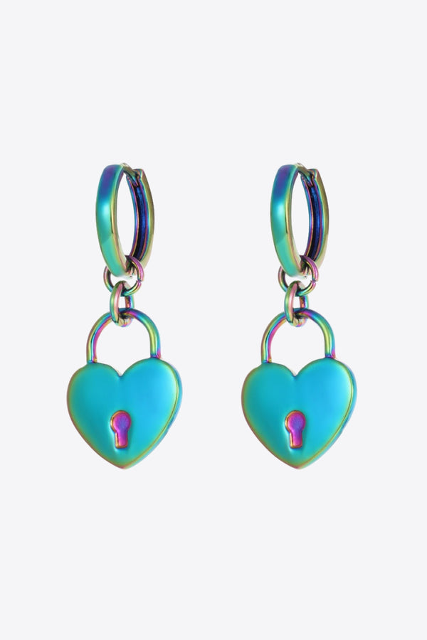 Multicolored Heart Drop Earrings - SHIRLYN.CO