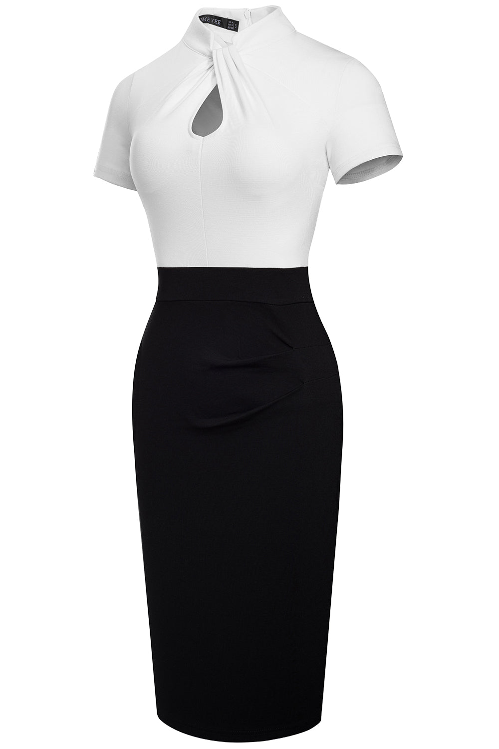 Editor's Choice: Shirlyn's Classic Elegance: Round Neck Short Sleeve Pencil Dress