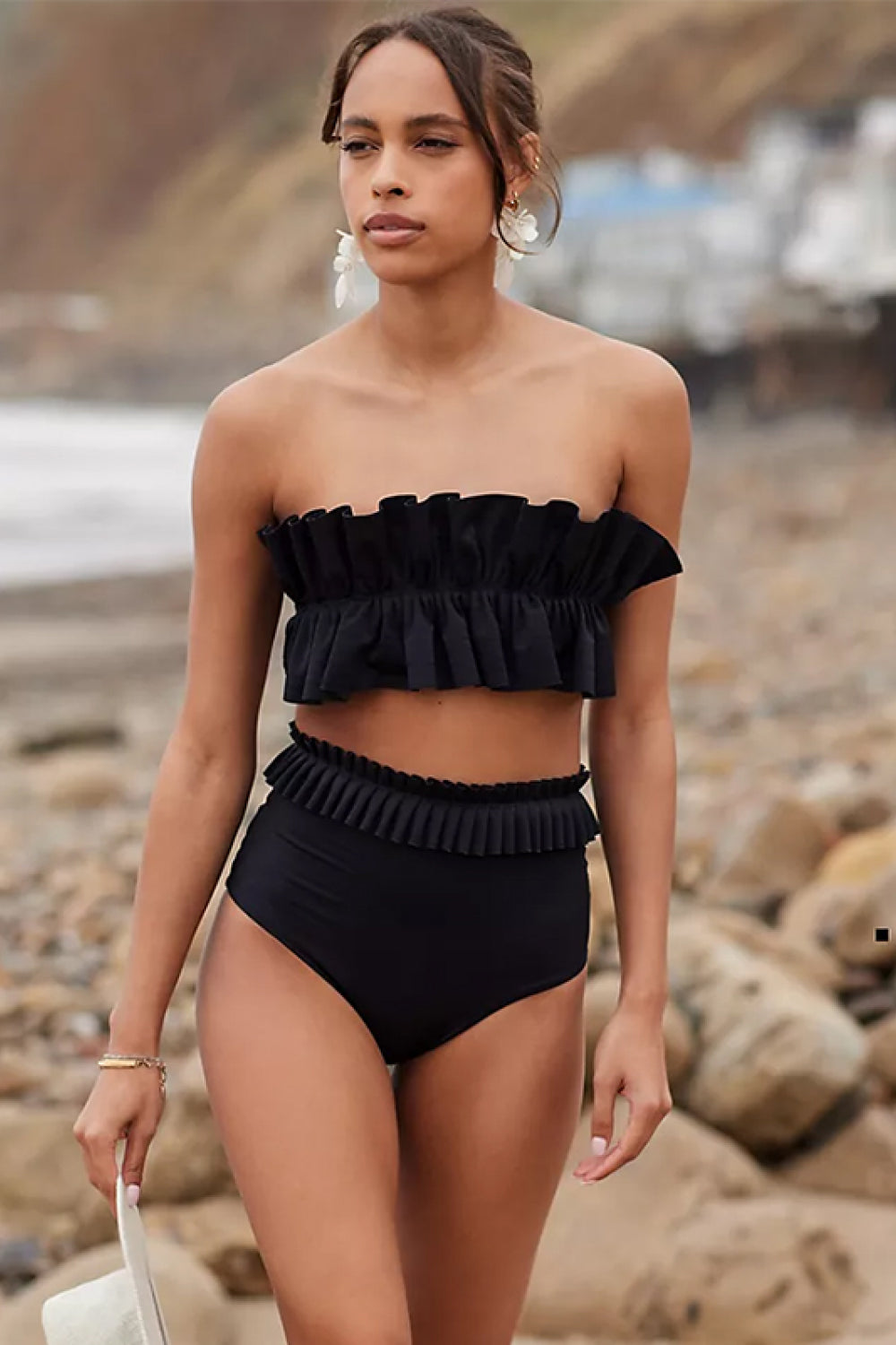 Ruffled Tie Back Two-Piece Swim Set - SHIRLYN.CO