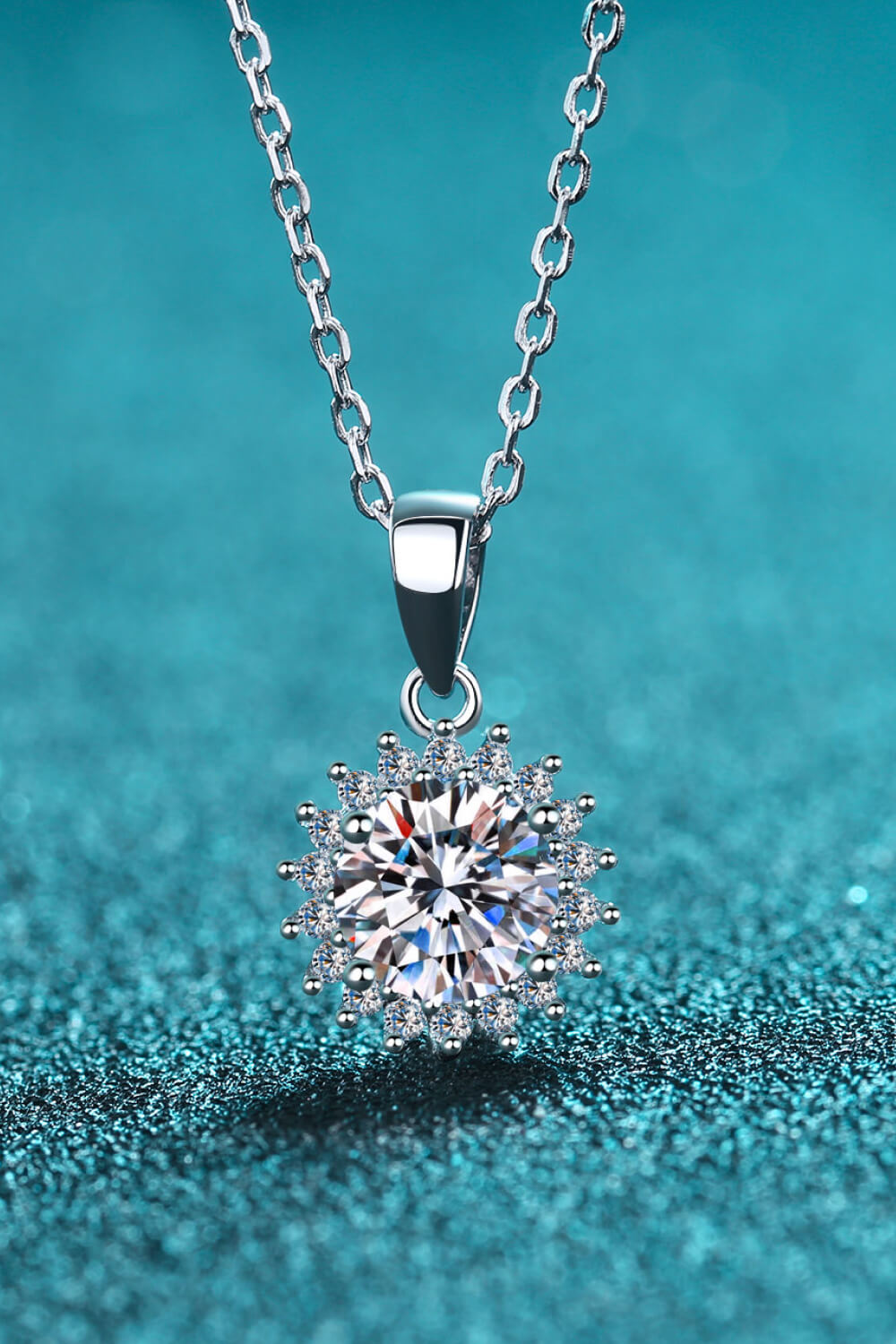 925 Sterling Silver Moissanite Pendant Necklace - SHIRLYN.CO