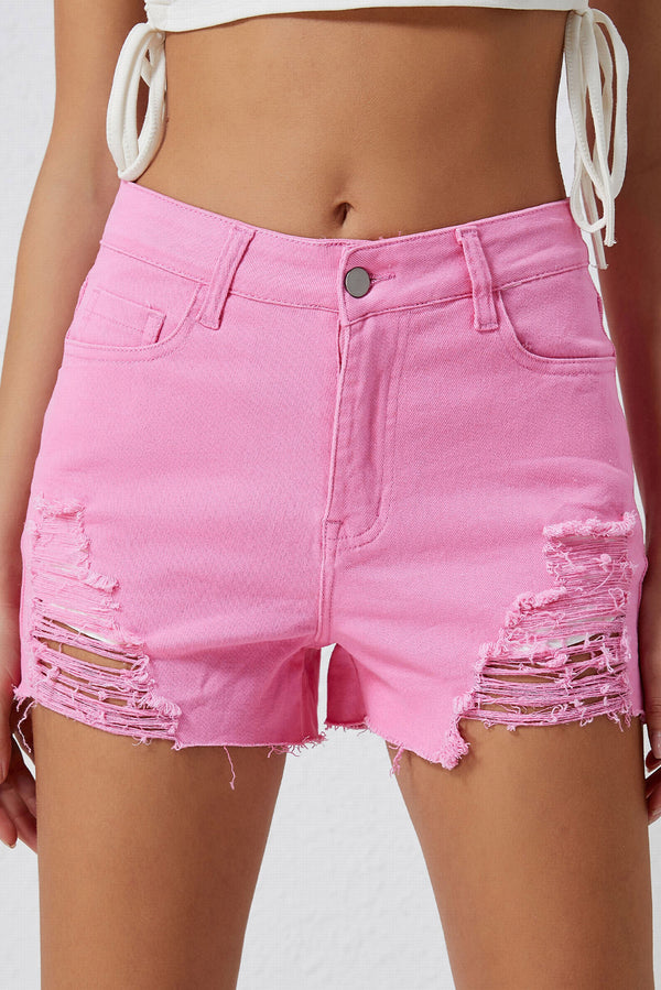 Distressed Denim Shorts - SHIRLYN.CO