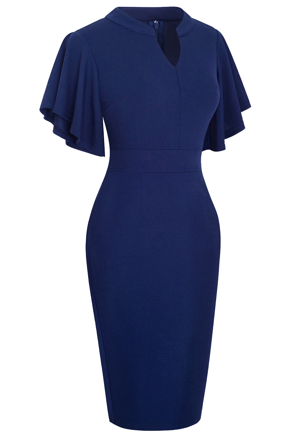 Editor's Choice: Shirlyn's Graceful Flutter Notch Sleeve Pencil Dress