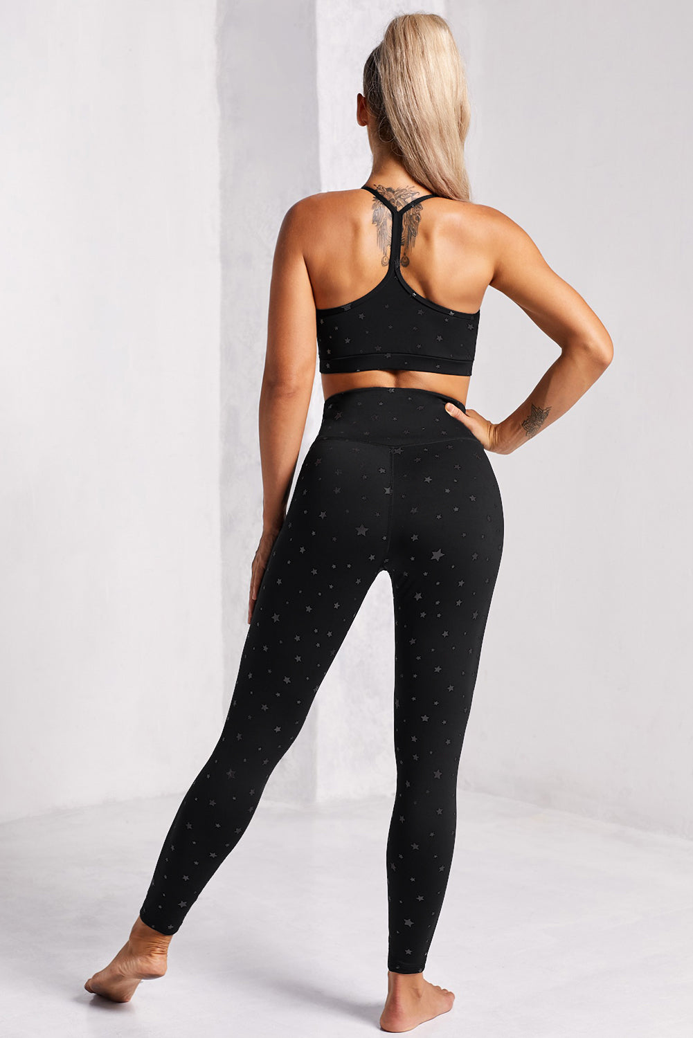 Star Print Sports Bra and Leggings Set - SHIRLYN.CO