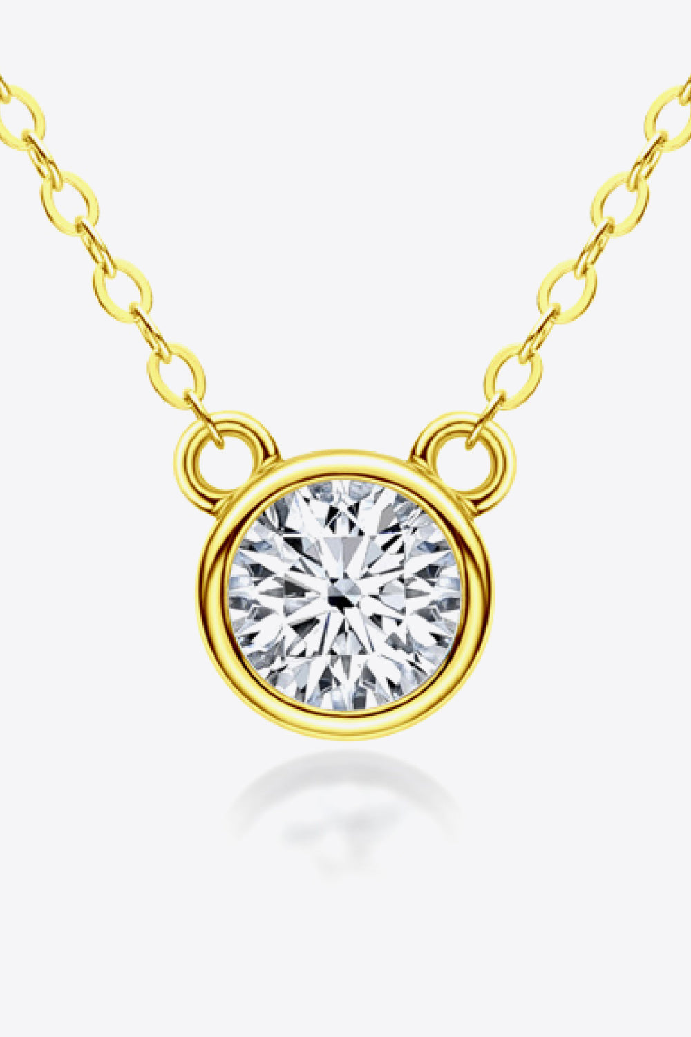 925 Sterling Silver 1 Carat Moissanite Round Pendant Necklace - SHIRLYN.CO