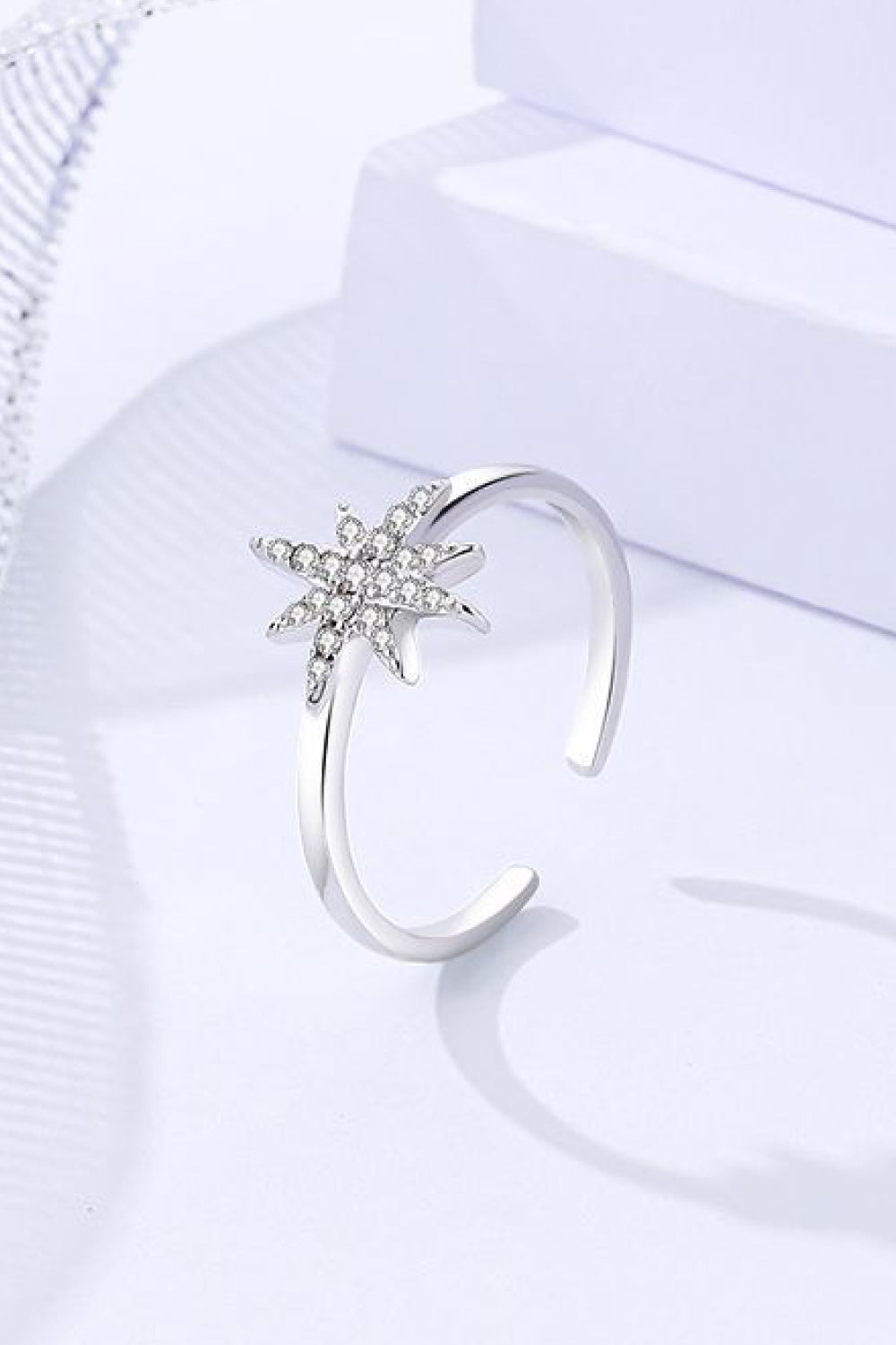 Cubic Zirconia Star Open Ring - SHIRLYN.CO