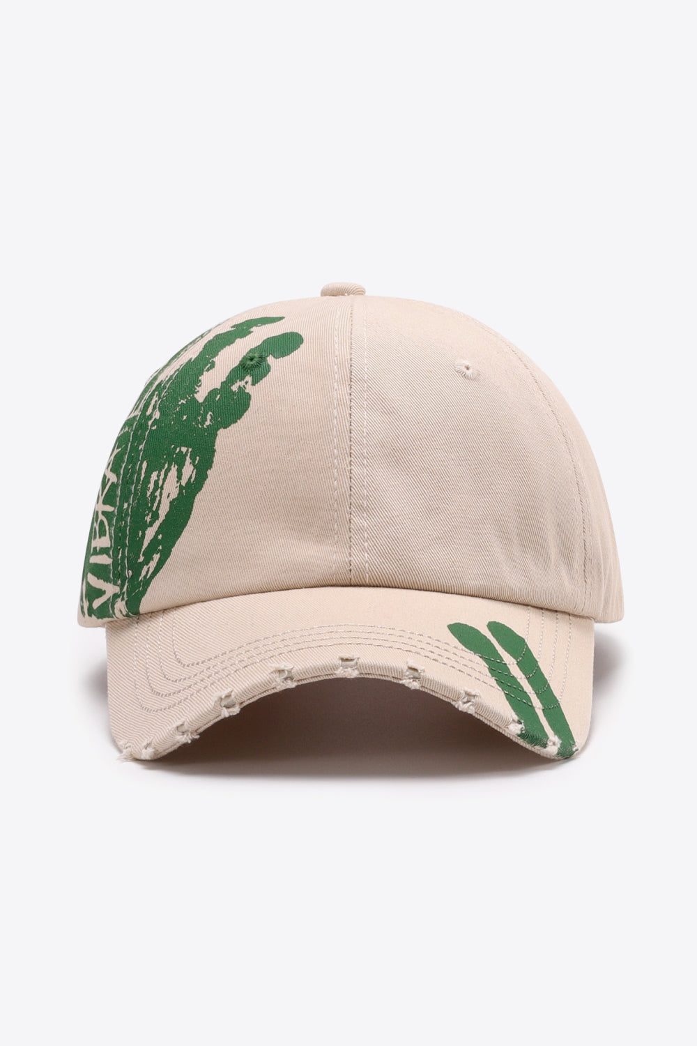 VIBRA Graphic Distressed Adjustable Baseball Cap - SHIRLYN.CO