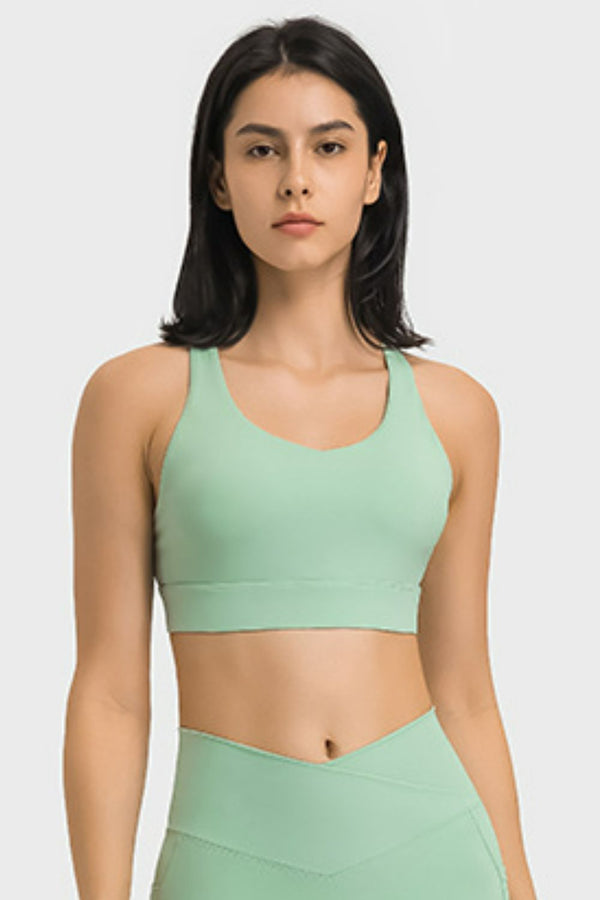 Breathable Crisscross Back Sports Bra - SHIRLYN.CO