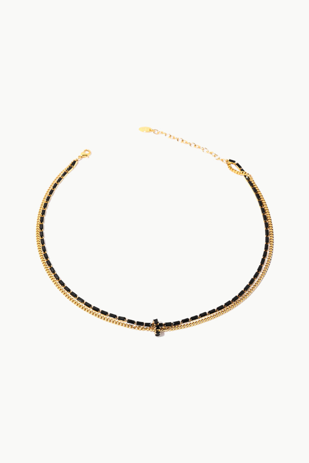 18K Gold-Plated Zircon Double-Layered Necklace - SHIRLYN.CO