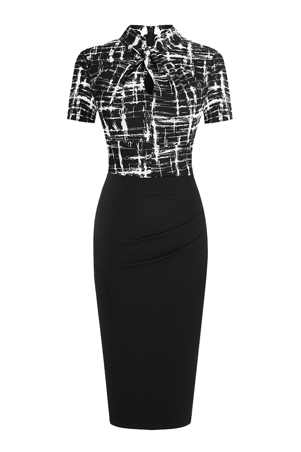 Editor's Choice: Shirlyn's Classic Elegance: Round Neck Short Sleeve Pencil Dress