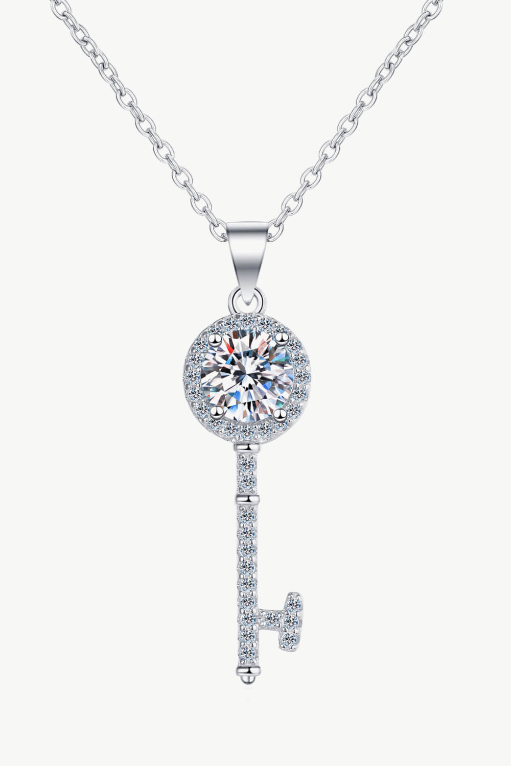 Moissanite Key Pendant Necklace - SHIRLYN.CO