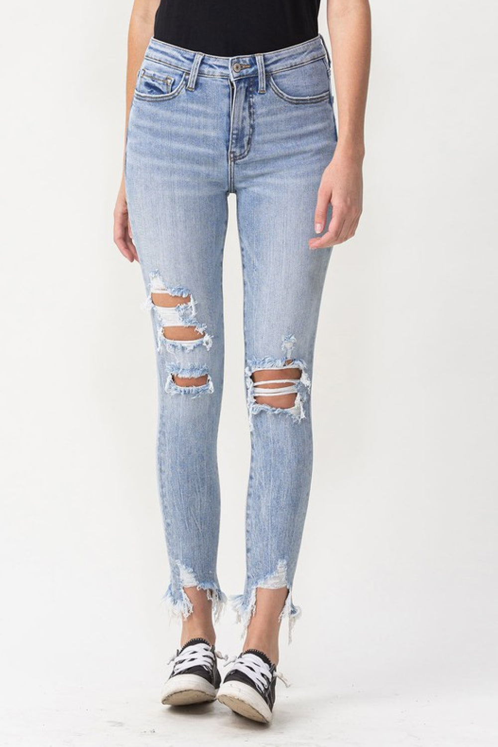 Lovervet Full Size Lauren Distressed High Rise Skinny Jeans - SHIRLYN.CO