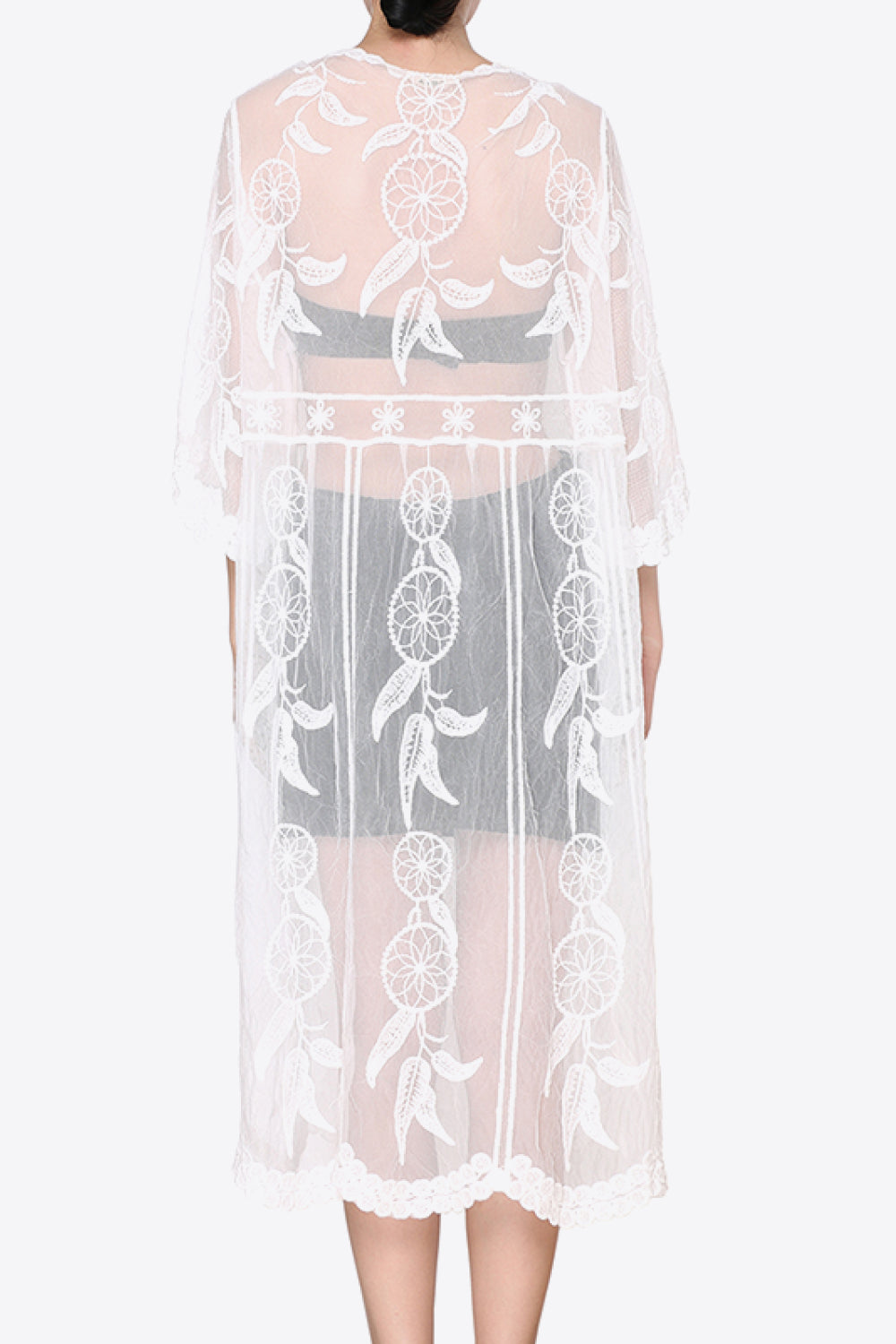 Tied Sheer Cover Up Cardigan - SHIRLYN.CO