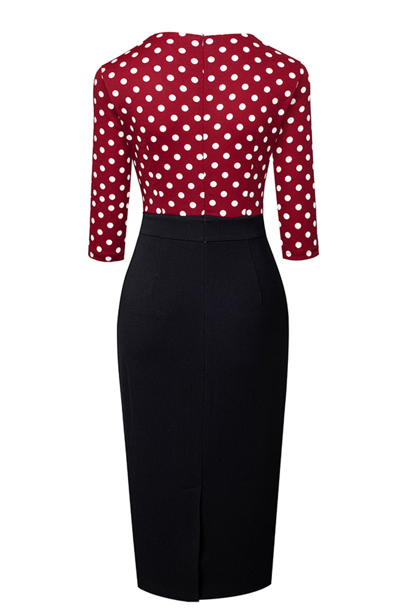 Editor's Choice: Shirlyn's Polka Dot Perfection: Surplice Neck Pencil Dress